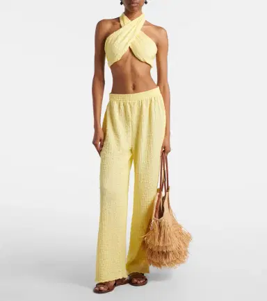 Jade Swim Aylin halterneck seersucker crop top | Thumbnail 3