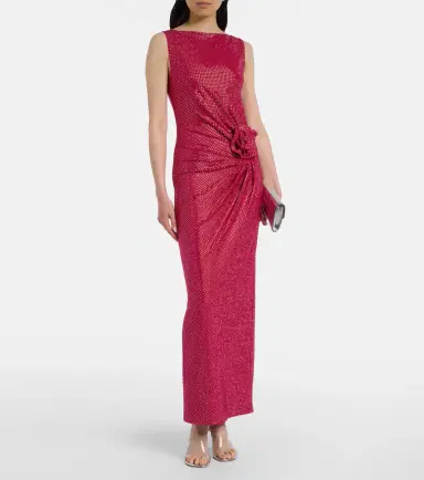 Roland Mouret Floral-appliqué embellished gathered maxi dress | Thumbnail 5