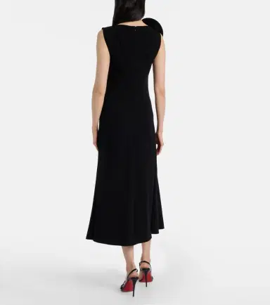 Roland Mouret Floral-appliqué crêpe midi dress | Thumbnail 2 Roland Mouret Floral-appliqué crêpe midi dress | Thumbnail 2