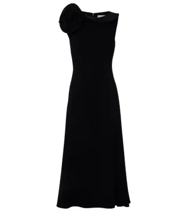 Roland Mouret Floral-appliqué crêpe midi dress | Thumbnail 1 Roland Mouret Floral-appliqué crêpe midi dress | Thumbnail 1