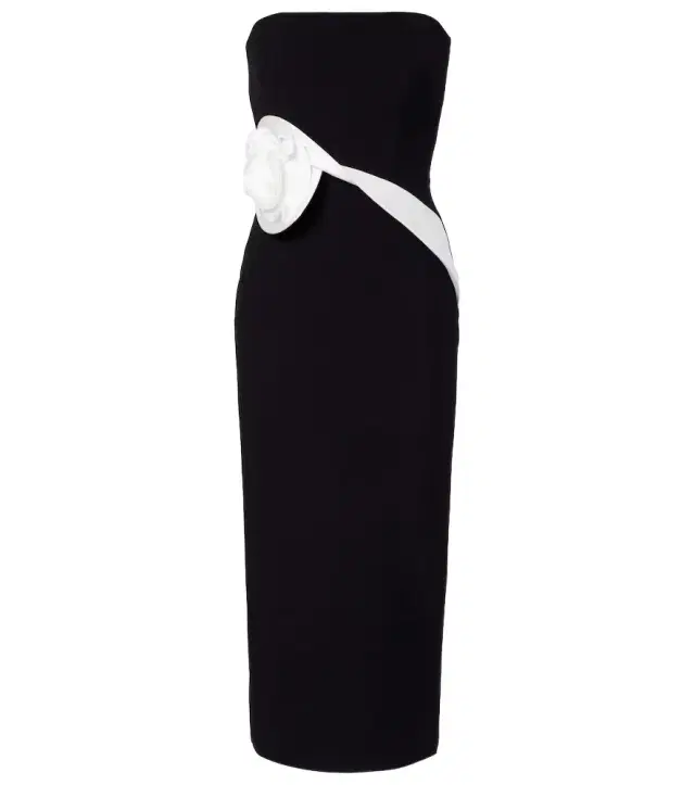 Roland Mouret Floral-appliqué crêpe midi dress