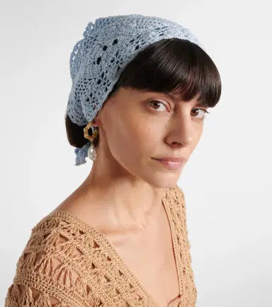 Anna Kosturova Crochet cotton head scarf | Thumbnail 5