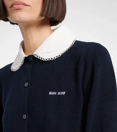 Miu Miu Logo cashmere cardigan | Thumbnail 3
