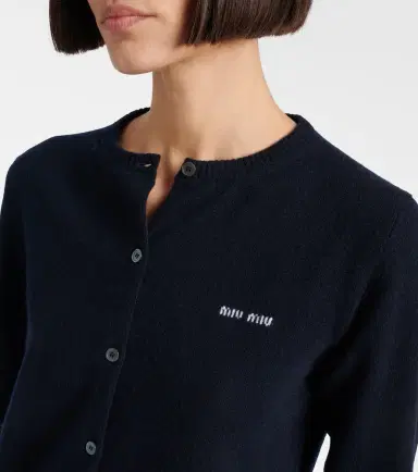 Miu Miu Logo cashmere cardigan | Thumbnail 4