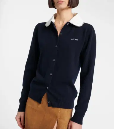 Miu Miu Logo cashmere cardigan | Thumbnail 7
