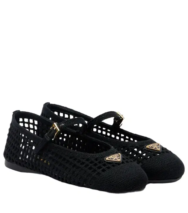 Prada Crochet Mary Jane flats