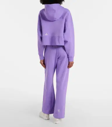Adidas by Stella McCartney Logo cropped cotton-blend hoodie | Thumbnail 4 Adidas by Stella McCartney Logo cropped cotton-blend hoodie | Thumbnail 4