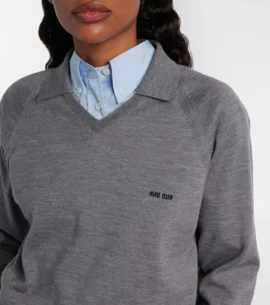 Miu Miu Virgin wool polo sweater | Thumbnail 3