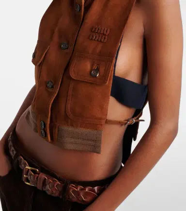Miu Miu Suede vest | Thumbnail 4 Miu Miu Suede vest | Thumbnail 4