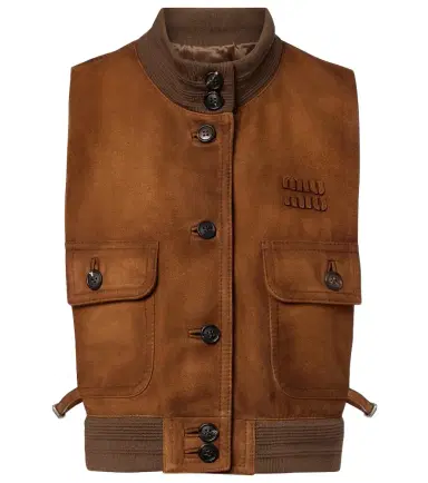 Miu Miu Suede vest | Thumbnail 1 Miu Miu Suede vest | Thumbnail 1