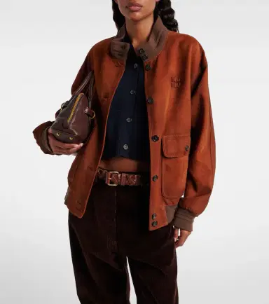 Miu Miu Suede bomber jacket | Thumbnail 2