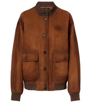 Miu Miu Suede bomber jacket | Thumbnail 1