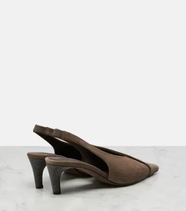 Brunello Cucinelli Suede slingback pumps | Thumbnail 4 Brunello Cucinelli Suede slingback pumps | Thumbnail 4
