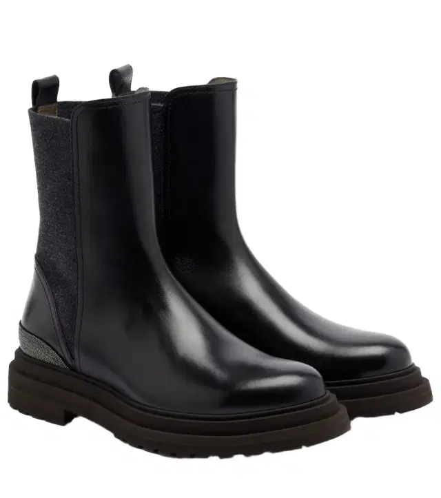 Brunello Cucinelli Monili leather Chelsea boots