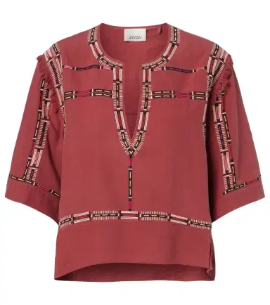 Isabel Marant Fiosa embroidered silk blouse | Thumbnail 1