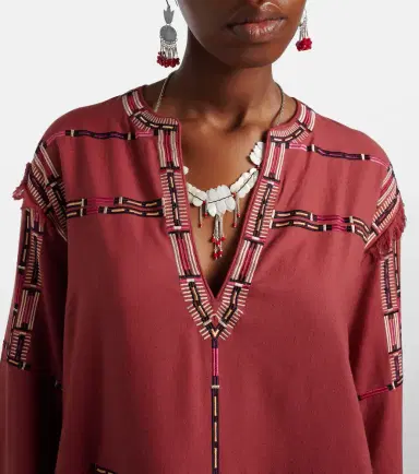 Isabel Marant Freya embroidered silk tunic | Thumbnail 6