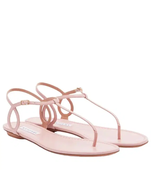 Aquazzura Almost Bare leather thong sandals