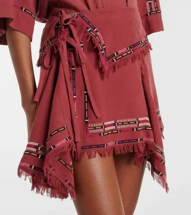 Isabel Marant Feriel embroidered silk wrap skirt | Thumbnail 3