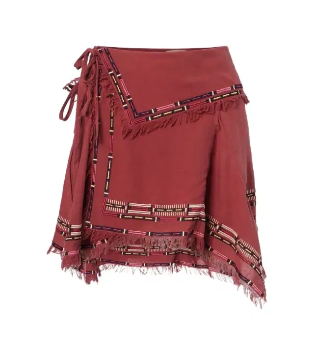 Feriel embroidered silk wrap skirt