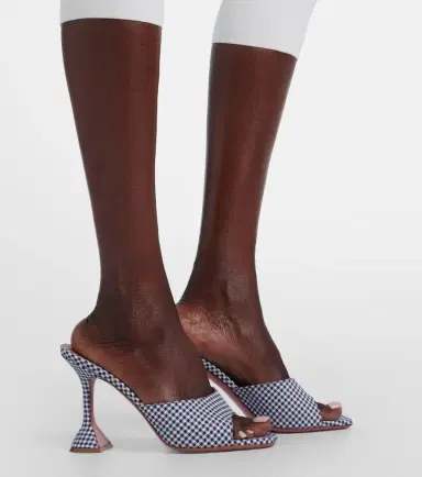 Amina Muaddi Lupita gingham mules | Thumbnail 5 Amina Muaddi Lupita gingham mules | Thumbnail 5