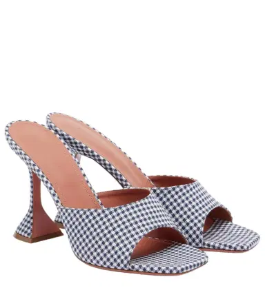 Amina Muaddi Lupita gingham mules | Thumbnail 1 Amina Muaddi Lupita gingham mules | Thumbnail 1