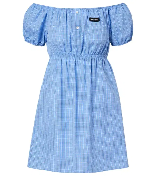 Miu Miu Checked cotton poplin minidress
