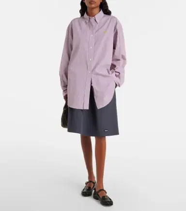 Miu Miu Striped oversized cotton shirt | Thumbnail 2
