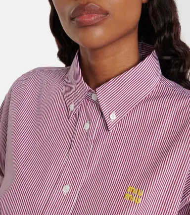 Miu Miu Striped oversized cotton shirt | Thumbnail 4