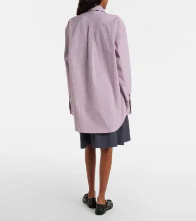 Miu Miu Striped oversized cotton shirt | Thumbnail 5