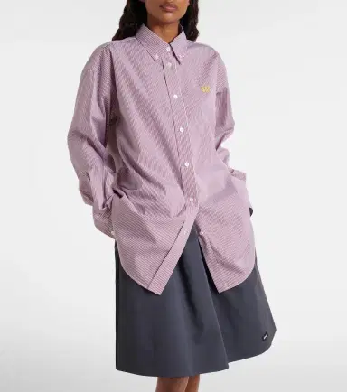 Miu Miu Striped oversized cotton shirt | Thumbnail 6
