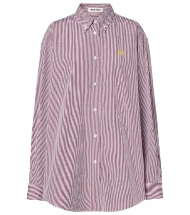 Miu Miu Striped oversized cotton shirt | Thumbnail 1