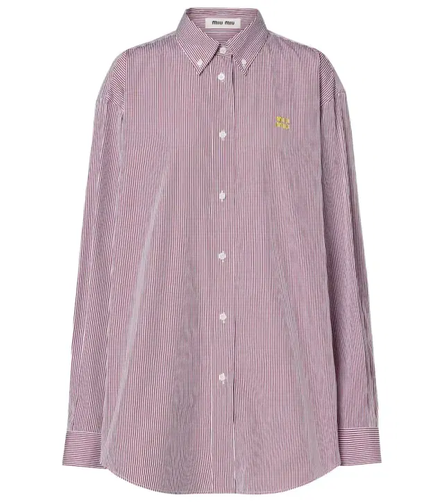 Striped oversized cotton shirt