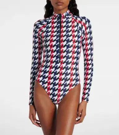 Perfect Moment Houndstooth swimsuit | Thumbnail 2 Perfect Moment Houndstooth swimsuit | Thumbnail 2
