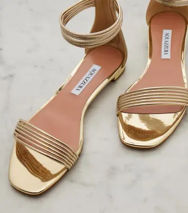 Aquazzura Sway mirrored leather sandals | Thumbnail 2