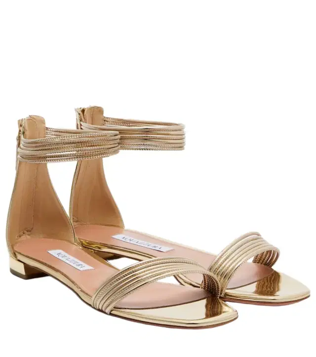Aquazzura Sway mirrored leather sandals