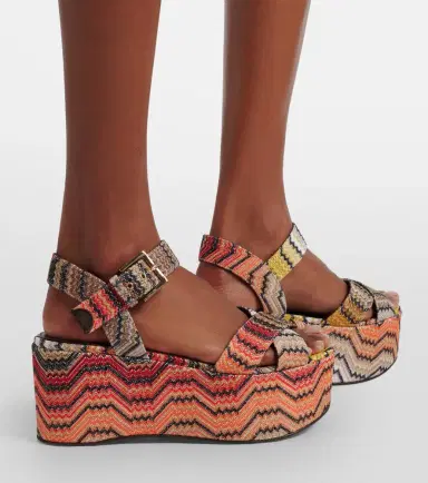 Missoni Julia Zigzag lamé platform sandals | Thumbnail 6