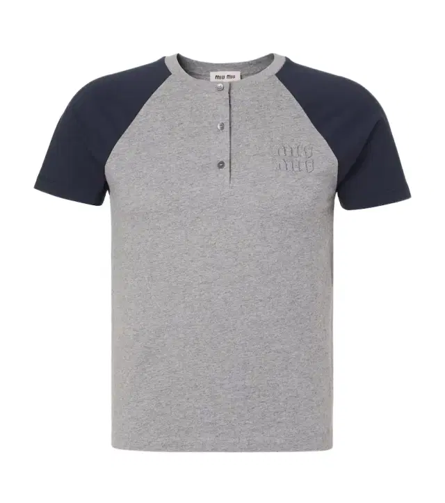 Miu Miu Logo cotton jersey Henley shirt