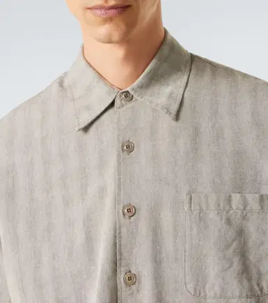 Our Legacy Above striped cotton and linen-blend shirt | Thumbnail 6 Our Legacy Above striped cotton and linen-blend shirt | Thumbnail 6