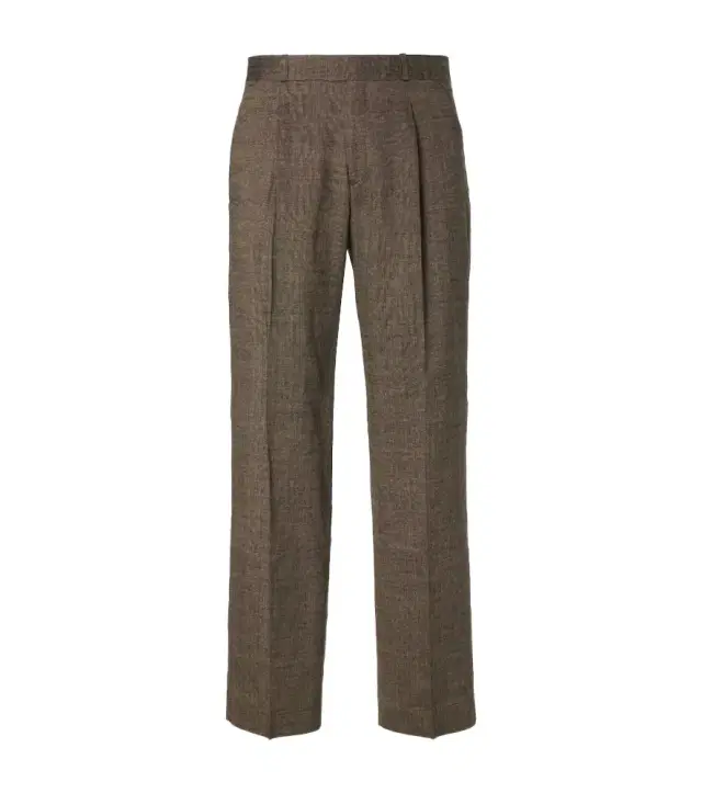 Slack linen, silk, and cotton straight pants