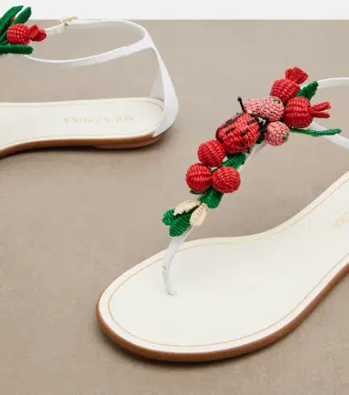 Aquazzura Botanica raffia thong sandals | Thumbnail 3