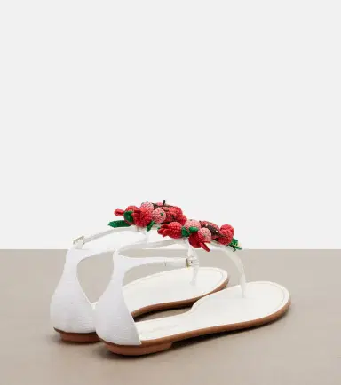 Aquazzura Botanica raffia thong sandals | Thumbnail 4