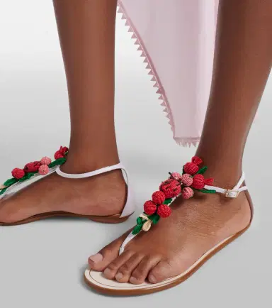 Aquazzura Botanica raffia thong sandals | Thumbnail 5