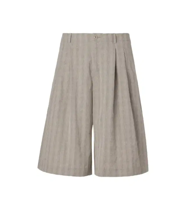 Split striped cotton and linen-blend capri pants