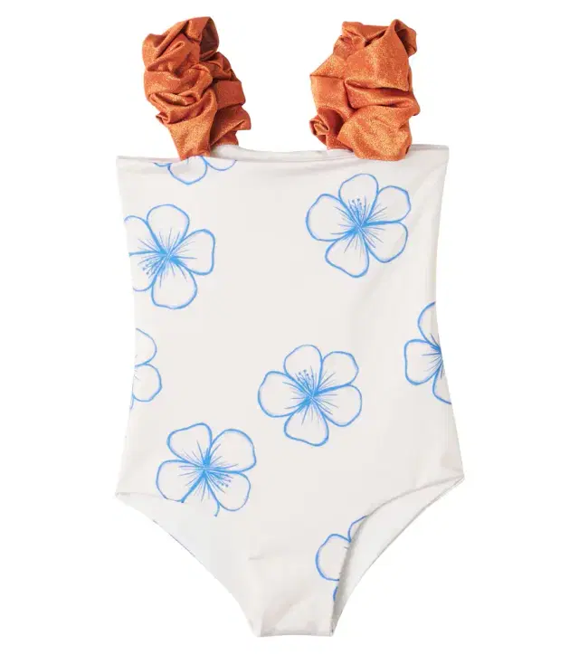 Floral ruffled swimsuit