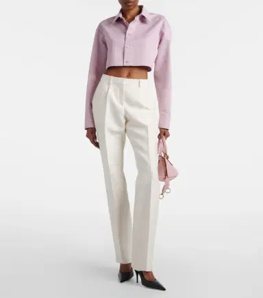 Balenciaga Wool and silk slim pants | Thumbnail 2