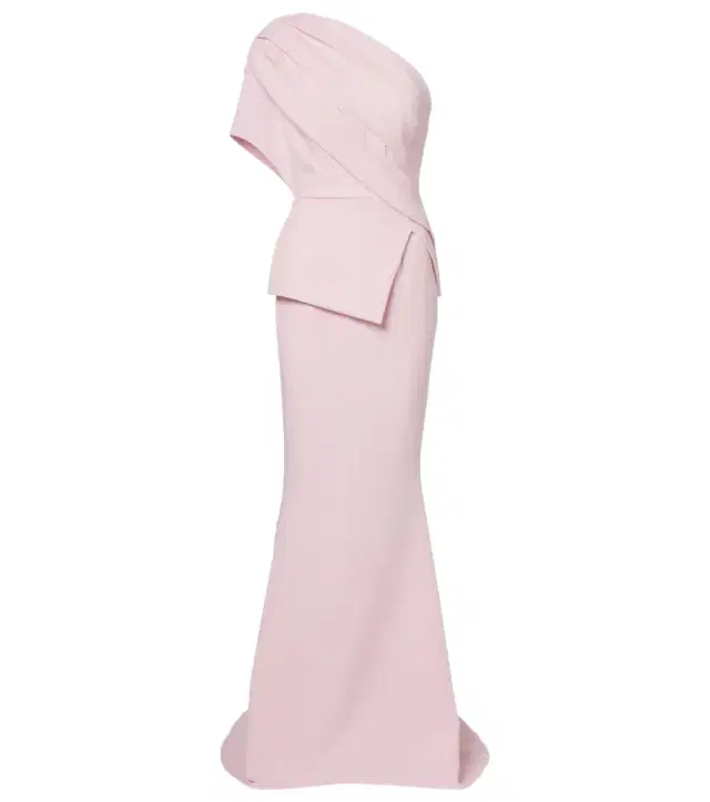 Elyna draped one-shoulder crêpe gown