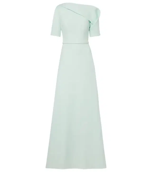 Stephanie draped crêpe gown