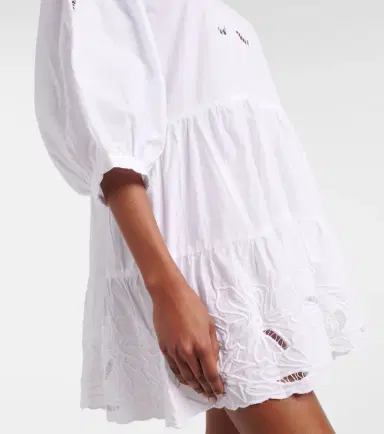 Juliet Dunn Embroidered cotton poplin minidress | Thumbnail 2