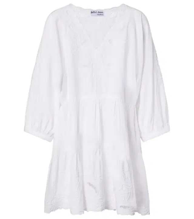 Juliet Dunn Embroidered cotton poplin minidress