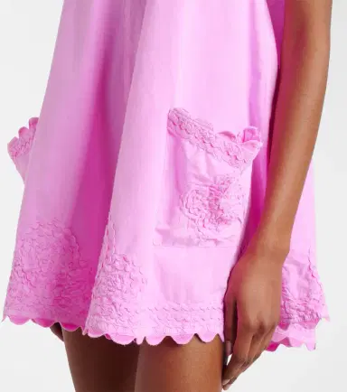 Juliet Dunn Embroidered cotton poplin minidress | Thumbnail 3